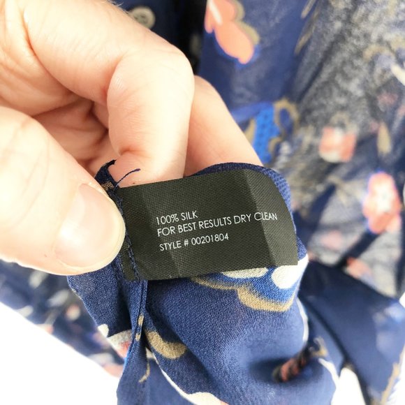 100% Silk Club Monaco Oversized Button Down Dress Floral Boho Midi Mini Relaxed - Picture 4 of 8